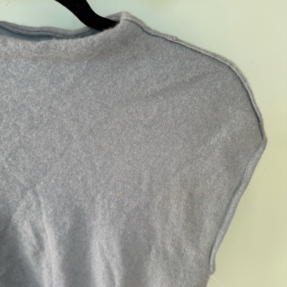 Anthropologie Mock Neck Sky Blue Cashmere collection Sweater Tee size Medium - Picture 6 of 12